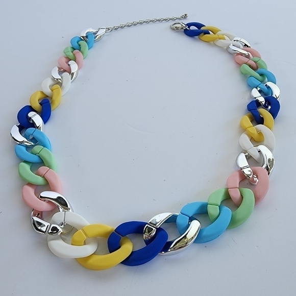 NEW Multicolor Link Chain Necklace - Picture 6 of 7